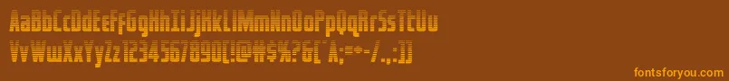 フォントcaptcanaveralgrad – オレンジ色の文字が茶色の背景にあります。