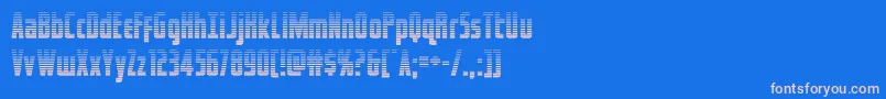 フォントcaptcanaveralgrad – ピンクの文字、青い背景