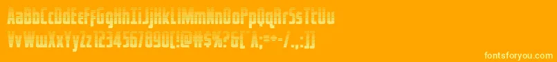 captcanaveralgrad-fontti – keltaiset fontit oranssilla taustalla