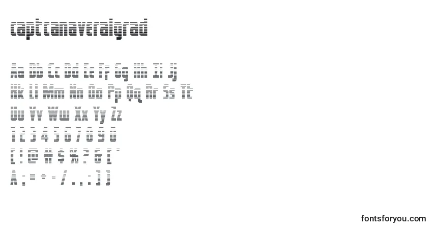 Schriftart Captcanaveralgrad (122781) – Alphabet, Zahlen, spezielle Symbole