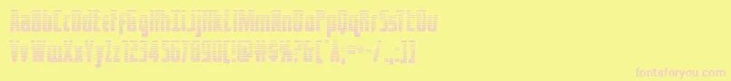 フォントcaptcanaveralgrad – ピンクのフォント、黄色の背景