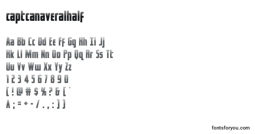 Schriftart Captcanaveralhalf – Alphabet, Zahlen, spezielle Symbole