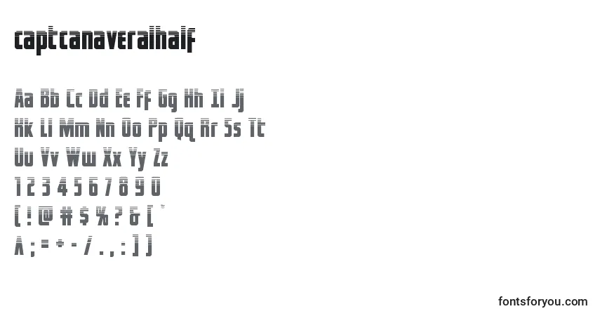 Czcionka Captcanaveralhalf (122785) – alfabet, cyfry, specjalne znaki