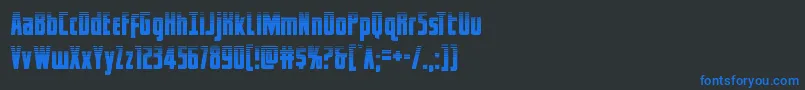 captcanaveralhalf-Schriftart – Blaue Schriften auf schwarzem Hintergrund