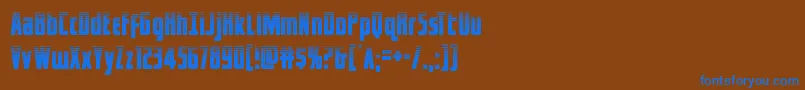 captcanaveralhalf-fontti – siniset fontit ruskealla taustalla