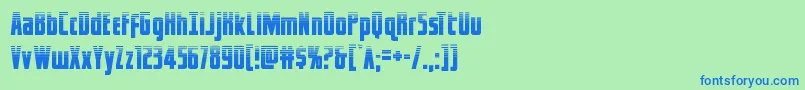 captcanaveralhalf-fontti – siniset fontit vihreällä taustalla