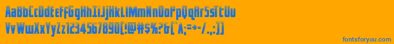 captcanaveralhalf-Schriftart – Blaue Schriften auf orangefarbenem Hintergrund