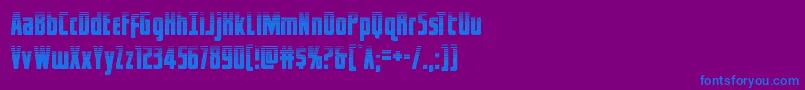 captcanaveralhalf-Schriftart – Blaue Schriften auf violettem Hintergrund