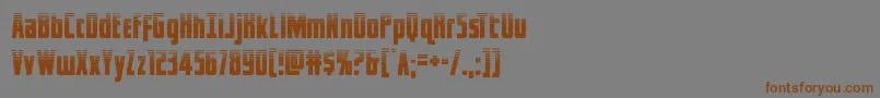 フォントcaptcanaveralhalf – 茶色の文字が灰色の背景にあります。