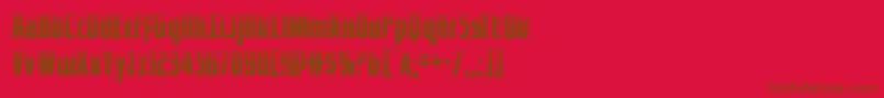 captcanaveralhalf-Schriftart – Braune Schriften auf rotem Hintergrund