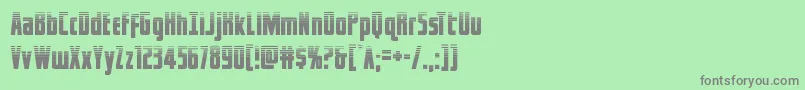 フォントcaptcanaveralhalf – 緑の背景に灰色の文字