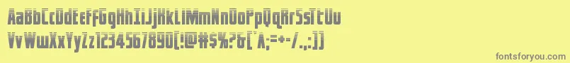 captcanaveralhalf-fontti – harmaat kirjasimet keltaisella taustalla