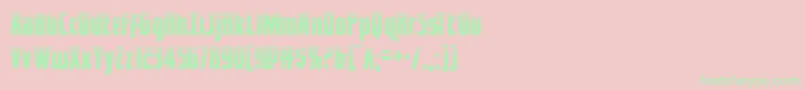 フォントcaptcanaveralhalf – ピンクの背景に緑の文字