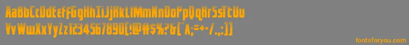 フォントcaptcanaveralhalf – オレンジの文字は灰色の背景にあります。