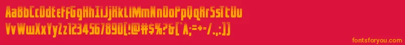 captcanaveralhalf-Schriftart – Orangefarbene Schriften auf rotem Hintergrund