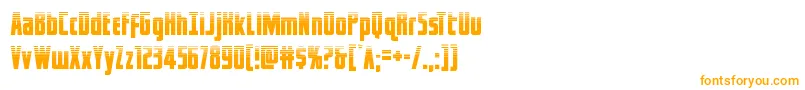 captcanaveralhalf-Schriftart – Orangefarbene Schriften auf weißem Hintergrund