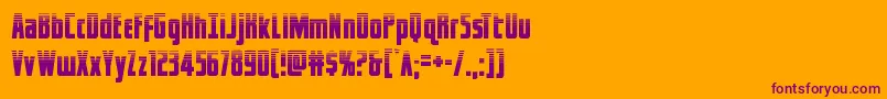 captcanaveralhalf-Schriftart – Violette Schriften auf orangefarbenem Hintergrund