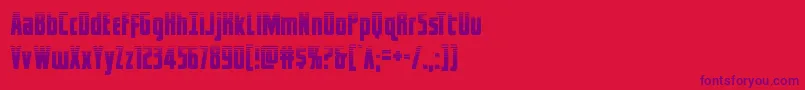 captcanaveralhalf-fontti – violetit fontit punaisella taustalla