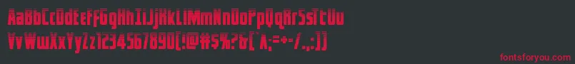 フォントcaptcanaveralhalf – 黒い背景に赤い文字