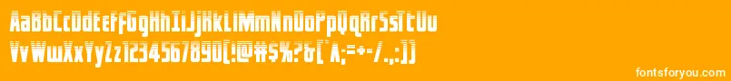 captcanaveralhalf-Schriftart – Weiße Schriften auf orangefarbenem Hintergrund