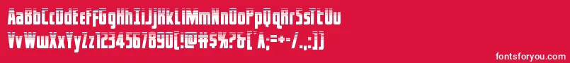 captcanaveralhalf-Schriftart – Weiße Schriften auf rotem Hintergrund