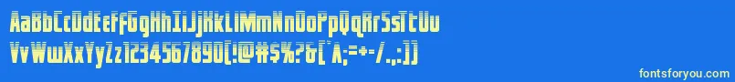 フォントcaptcanaveralhalf – 黄色の文字、青い背景