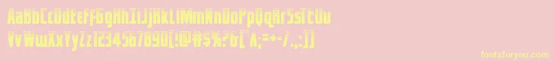 captcanaveralhalf-fontti – keltaiset fontit vaaleanpunaisella taustalla