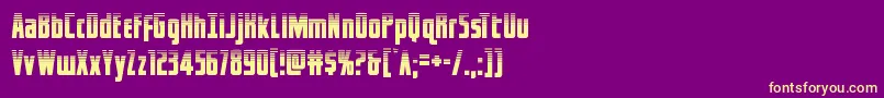 captcanaveralhalf-fontti – keltaiset fontit violetilla taustalla