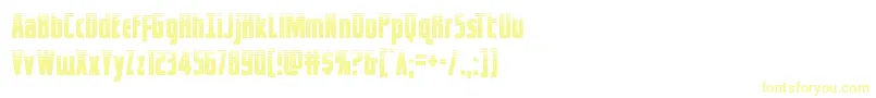 captcanaveralhalf-Schriftart – Gelbe Schriften auf weißem Hintergrund