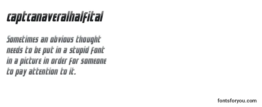 Review of the Captcanaveralhalfital Font