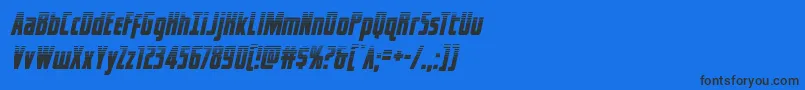 captcanaveralhalfital-Schriftart – Schwarze Schriften auf blauem Hintergrund