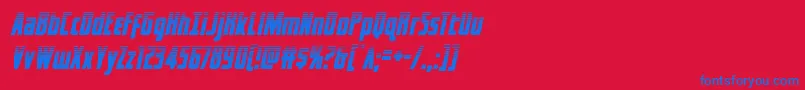 captcanaveralhalfital Font – Blue Fonts on Red Background