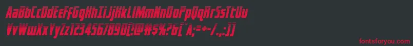 Шрифт captcanaveralhalfital – красные шрифты на чёрном фоне