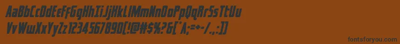 captcanaveralital-Schriftart – Schwarze Schriften auf braunem Hintergrund