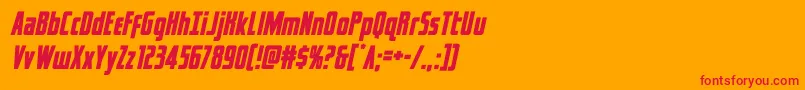 captcanaveralital Font – Red Fonts on Orange Background