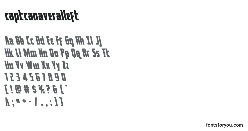Schriftart Captcanaveralleft – Alphabet, Zahlen, spezielle Symbole