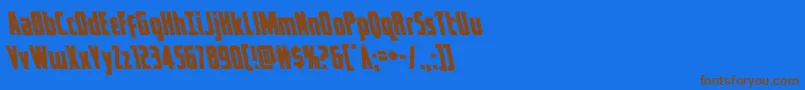 captcanaveralleft-Schriftart – Braune Schriften auf blauem Hintergrund