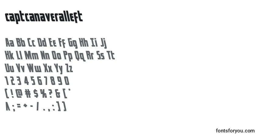Captcanaveralleft (122791)フォント–アルファベット、数字、特殊文字