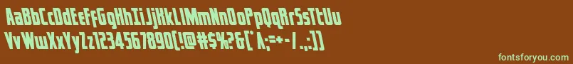 captcanaveralleft-fontti – vihreät fontit ruskealla taustalla
