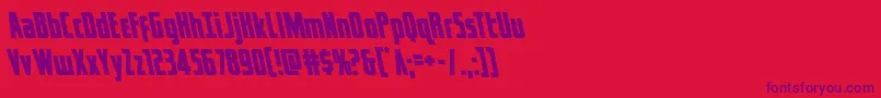 Fonte captcanaveralleft – fontes roxas em um fundo vermelho