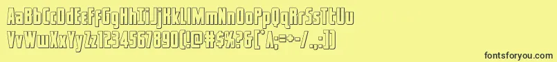captcanaveralout Font – Black Fonts on Yellow Background