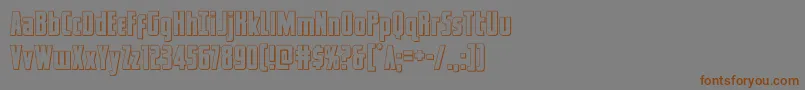 フォントcaptcanaveralout – 茶色の文字が灰色の背景にあります。