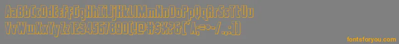 captcanaveralout-Schriftart – Orangefarbene Schriften auf grauem Hintergrund