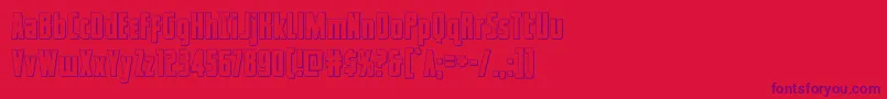 captcanaveralout Font – Purple Fonts on Red Background