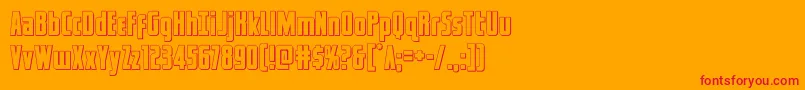 captcanaveralout Font – Red Fonts on Orange Background