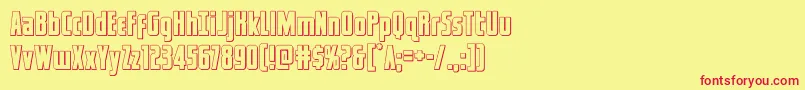 フォントcaptcanaveralout – 赤い文字の黄色い背景