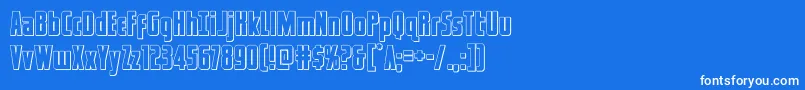 captcanaveralout Font – White Fonts on Blue Background