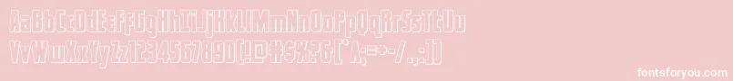 captcanaveralout-Schriftart – Weiße Schriften auf rosa Hintergrund