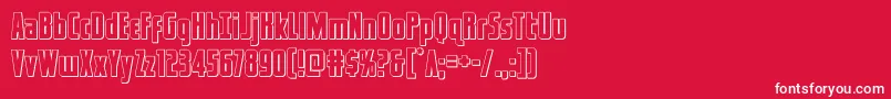 フォントcaptcanaveralout – 赤い背景に白い文字