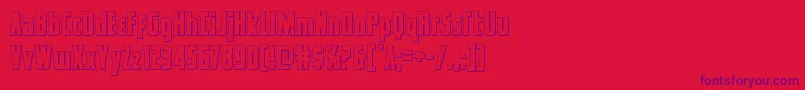 フォントcaptcanaveralout – 赤い背景に紫のフォント
